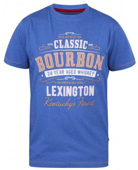 D555 Macmillan Bourbon Whiskey Crew Neck T-Shirt Blue - Magliette - Magliette Uomo Taglie Forti