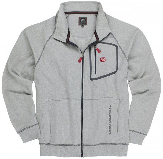 Adamo Manuel Sweatshirt with Zipper Grey - Felpe & felpe con cappuccio - Felpe & Felpe con Cappuccio Uomo Taglie Forti
