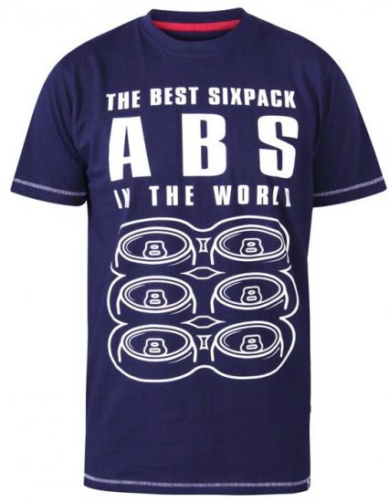 D555 Marco Best Sixpack Abs Crew Neck Printed T-Shirt Navy - Magliette - Magliette Uomo Taglie Forti