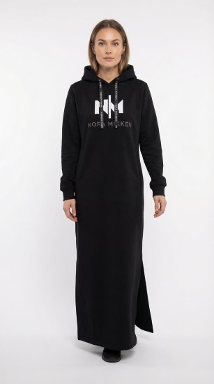 Nora Mikken MARI Maxi Hoodie Dress Black - Felpe & felpe con cappuccio - 