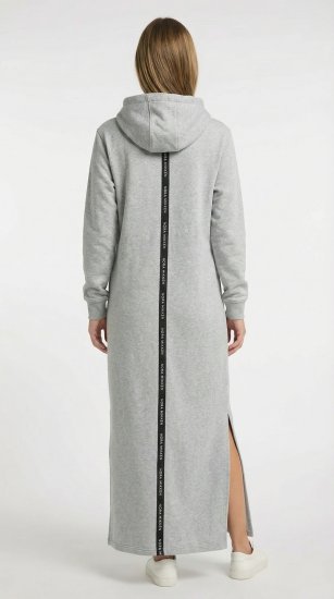 Nora Mikken MARI Maxi Hoodie Dress Grey - Felpe & felpe con cappuccio - 