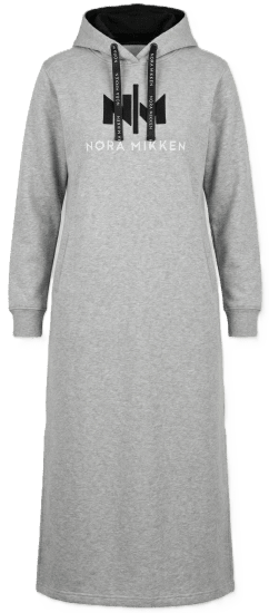 Nora Mikken MARI Maxi Hoodie Dress Grey - Felpe & felpe con cappuccio - 