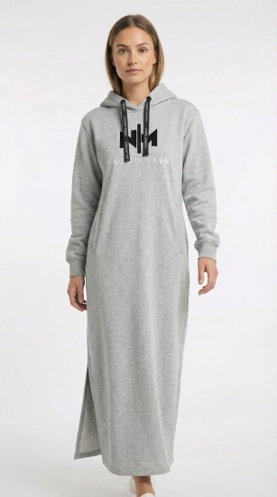 Nora Mikken MARI Maxi Hoodie Dress Grey - Felpe & felpe con cappuccio - 