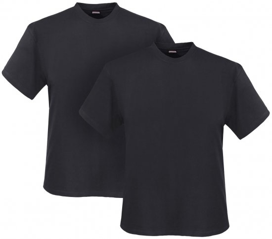 Adamo Marlon Comfort fit 2-pack T-shirt Charcoal - Magliette - Magliette Uomo Taglie Forti