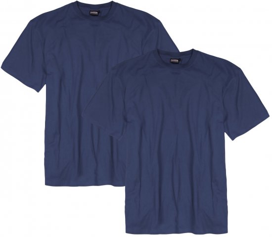 Adamo Marlon Comfort fit 2-pack T-shirt Denim Blue - Magliette - Magliette Uomo Taglie Forti