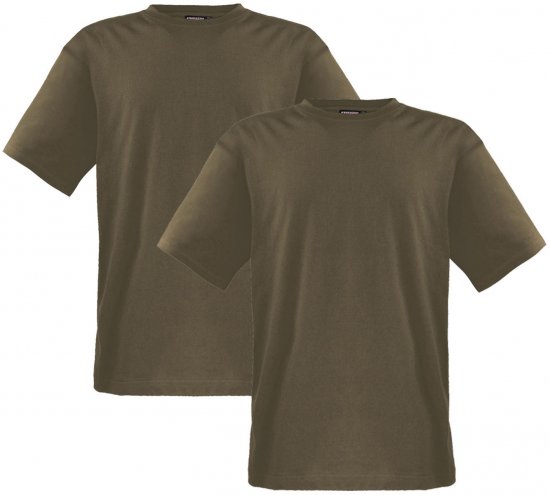 Adamo Marlon Comfort fit 2-pack T-shirt Khaki - Magliette - Magliette Uomo Taglie Forti