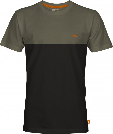 Motley Denim Athens Two-Toned T-Shirt Black/Dark Khaki - Magliette - Magliette Uomo Taglie Forti