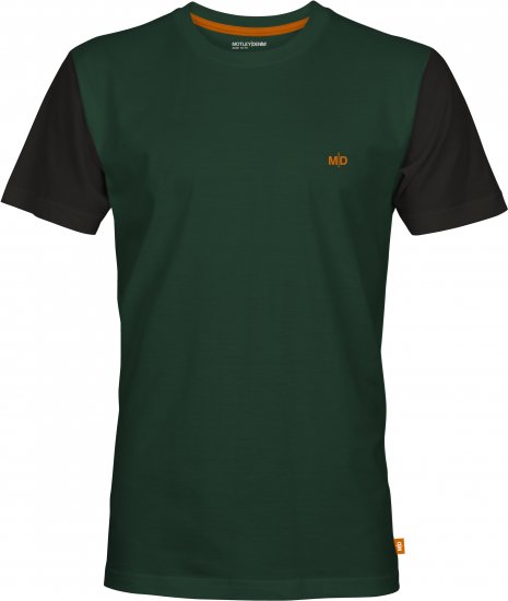 Motley Denim Granada Black Short Sleeved T-Shirt Racing Green - Magliette - Magliette Uomo Taglie Forti