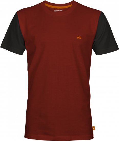 Motley Denim Granada Black Short Sleeved T-Shirt Red - Magliette - Magliette Uomo Taglie Forti