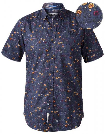 D555 Medway Floral Ao Print Short Sleeve Shirt - Camicie - Camicie Taglie Forti Uomo
