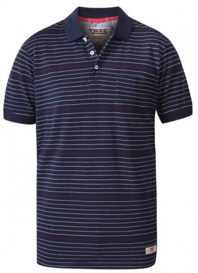 D555 Metro Stripe Jersey Polo Navy Stripe - Polo - Polo Uomo Taglie Forti