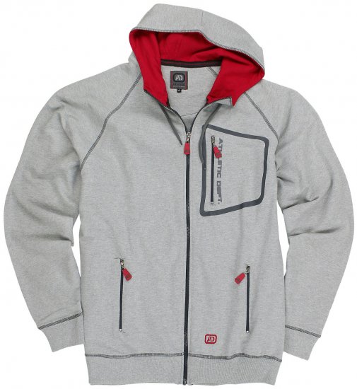Adamo Michael Hoodie with Zipper Grey - Felpe & felpe con cappuccio - Felpe & Felpe con Cappuccio Uomo Taglie Forti