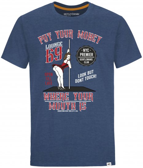 Motley Denim T-shirt Midtown Dark Indigo - Magliette - Magliette Uomo Taglie Forti