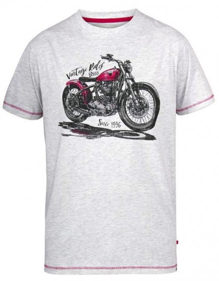 D555 Miles Vintage Rides Motorbike Crew Neck Printed T-Shirt - Magliette - Magliette Uomo Taglie Forti