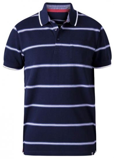 D555 Montego Twin Stripe Pique Polo - Polo - Polo Uomo Taglie Forti
