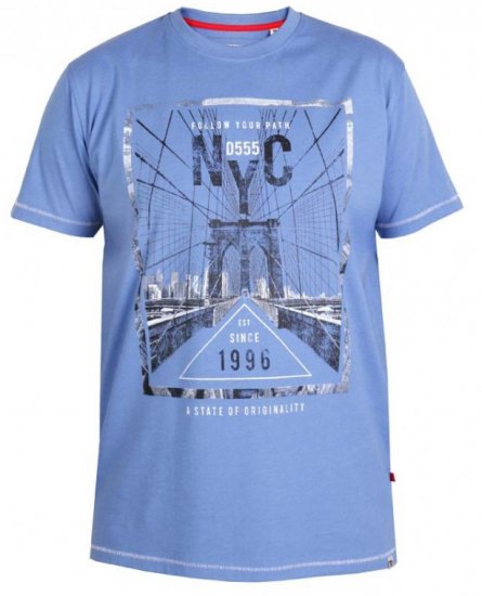 D555 Monty T-shirt Blue - Magliette - Magliette Uomo Taglie Forti