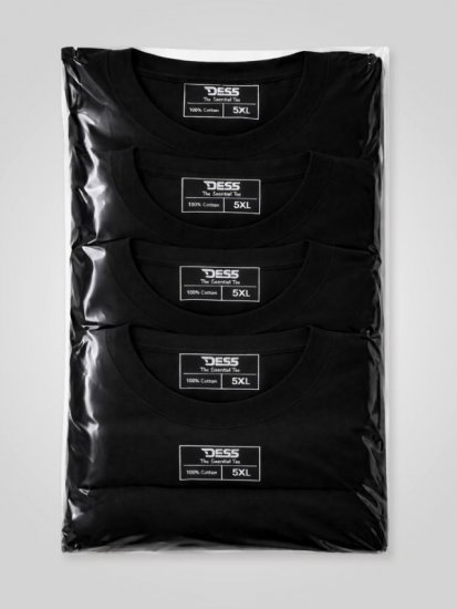 D555 Smartly T-shirt girocollo Nero confezione da 5 - Magliette - Magliette Uomo Taglie Forti