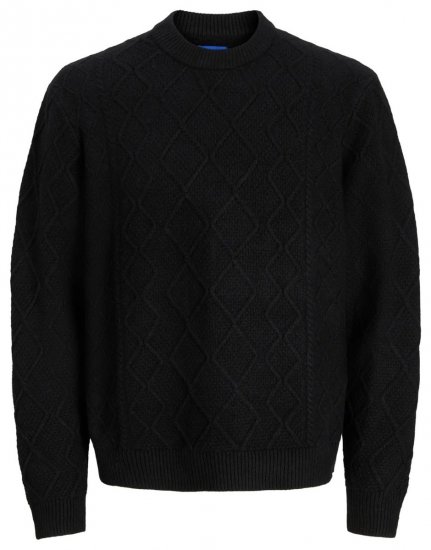 Jack & Jones Cambridge Cable Knit Sweater Black - Felpe & felpe con cappuccio - Felpe & Felpe con Cappuccio Uomo Taglie Forti