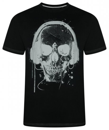 Kam Jeans 5811 T-shirt con stampa teschio Nero - Magliette - Magliette Uomo Taglie Forti