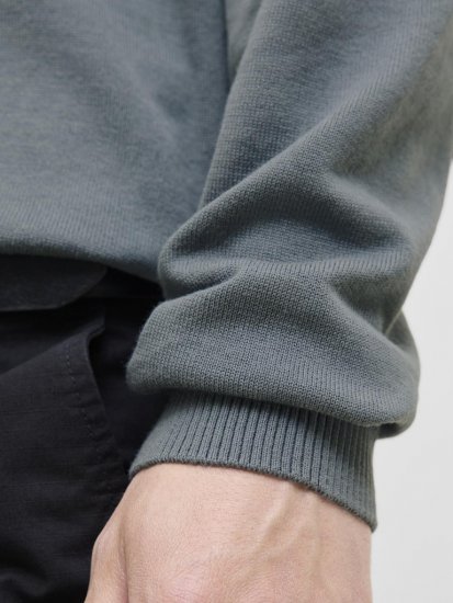 Jack & Jones BASIC Knitted Sweater Grey - Felpe & felpe con cappuccio - Felpe & Felpe con Cappuccio Uomo Taglie Forti