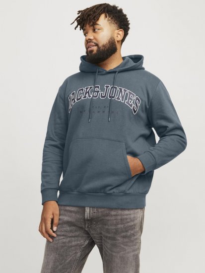 Jack & Jones CALEB Hoodie Blue - Felpe & felpe con cappuccio - Felpe & Felpe con Cappuccio Uomo Taglie Forti