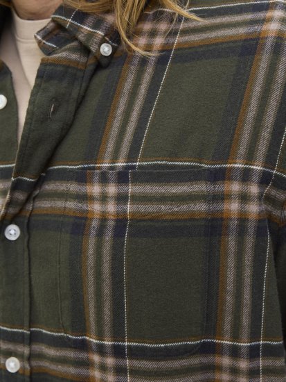 Jack & Jones Classic Flannel Long Sleeve Shirt Green - Camicie - Camicie Taglie Forti Uomo