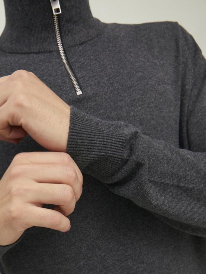 Jack & Jones Emil Knitted Pullover Grey - Felpe & felpe con cappuccio - Felpe & Felpe con Cappuccio Uomo Taglie Forti