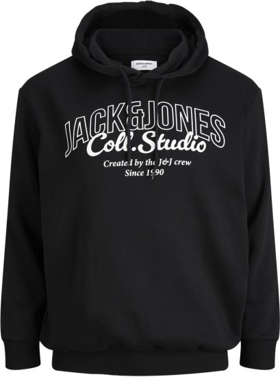 Jack & Jones Makoto Hoodie Black - Felpe & felpe con cappuccio - Felpe & Felpe con Cappuccio Uomo Taglie Forti
