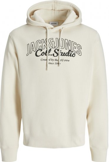 Jack & Jones Makoto Hoodie White - Felpe & felpe con cappuccio - Felpe & Felpe con Cappuccio Uomo Taglie Forti