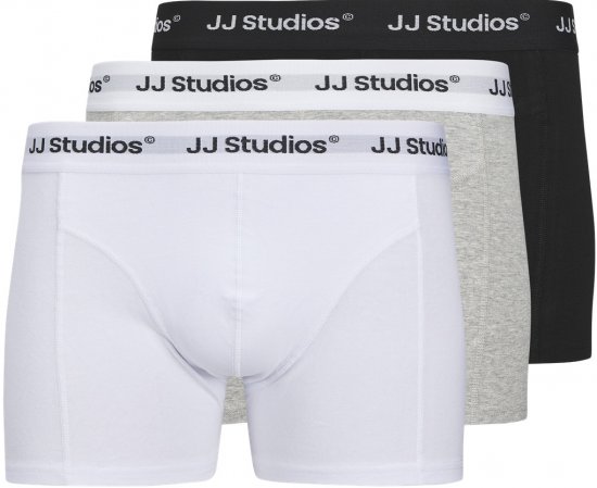 Jack & Jones Soho Solid Trunks 3-pack White/Grey/Black - Intimo & costumi da bagno - Intimo Taglie Forti Uomo
