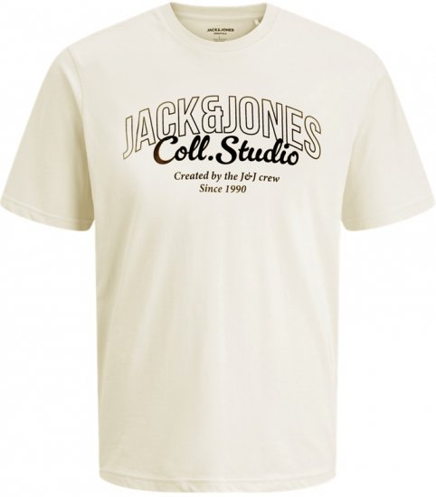 Jack & Jones Makoto T-Shirt Antique White - Magliette - Magliette Uomo Taglie Forti