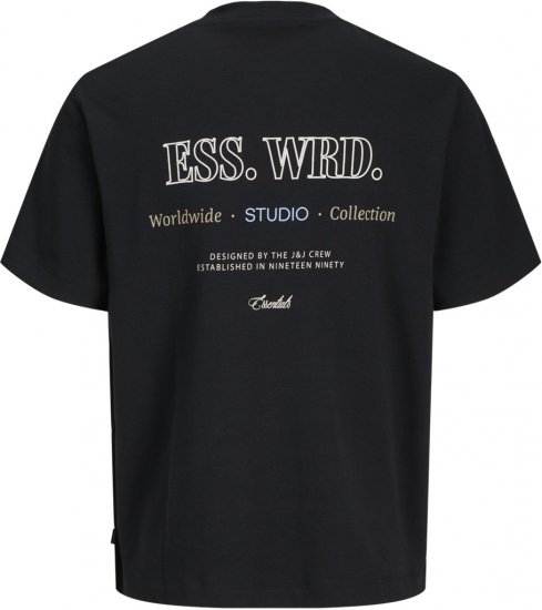 Jack & Jones Urban Edge Studio T-shirt Black - Magliette - Magliette Uomo Taglie Forti