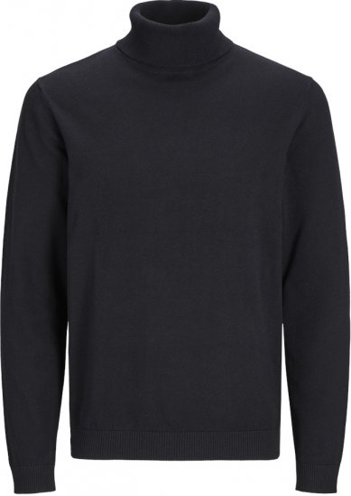 Jack & Jones Basic Knitted Sweater with Rolled Neck Black - Felpe & felpe con cappuccio - Felpe & Felpe con Cappuccio Uomo Taglie Forti