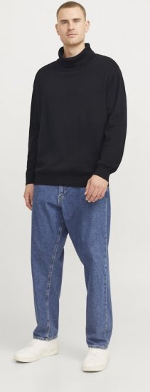 Jack & Jones Basic Knitted Sweater with Rolled Neck Black - Felpe & felpe con cappuccio - Felpe & Felpe con Cappuccio Uomo Taglie Forti