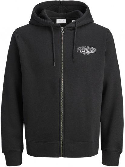 Jack & Jones Makoto Hoodie with Zipper Black - Felpe & felpe con cappuccio - Felpe & Felpe con Cappuccio Uomo Taglie Forti