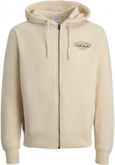 Jack & Jones Makoto Hoodie with Zipper White - Felpe & felpe con cappuccio - Felpe & Felpe con Cappuccio Uomo Taglie Forti