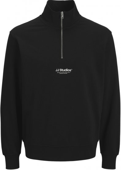 Jack & Jones Soho Sweatshirt with Zipper Black - Felpe & felpe con cappuccio - Felpe & Felpe con Cappuccio Uomo Taglie Forti