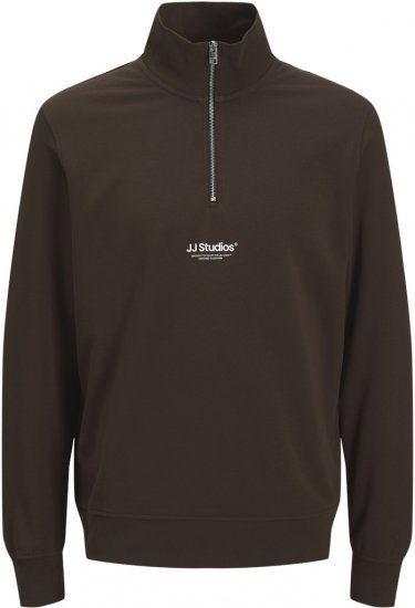 Jack & Jones Soho Sweatshirt with Zipper Brown - Felpe & felpe con cappuccio - Felpe & Felpe con Cappuccio Uomo Taglie Forti
