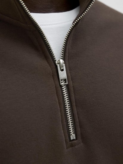 Jack & Jones Soho Sweatshirt with Zipper Brown - Felpe & felpe con cappuccio - Felpe & Felpe con Cappuccio Uomo Taglie Forti