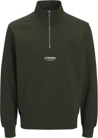 Jack & Jones Soho Sweatshirt with Zipper Green - Felpe & felpe con cappuccio - Felpe & Felpe con Cappuccio Uomo Taglie Forti