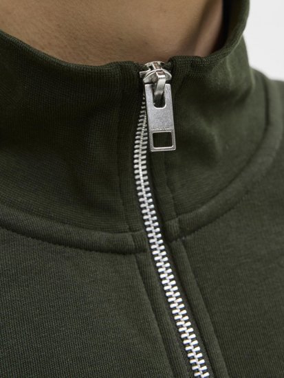 Jack & Jones Soho Sweatshirt with Zipper Green - Felpe & felpe con cappuccio - Felpe & Felpe con Cappuccio Uomo Taglie Forti