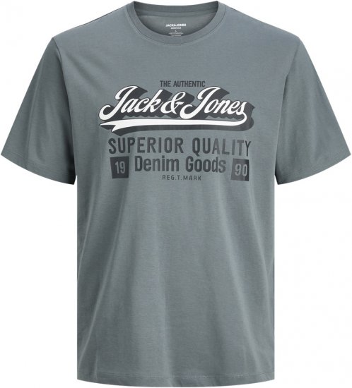 Jack & Jones Logo 2COL T-shirt Grey - Magliette - Magliette Uomo Taglie Forti