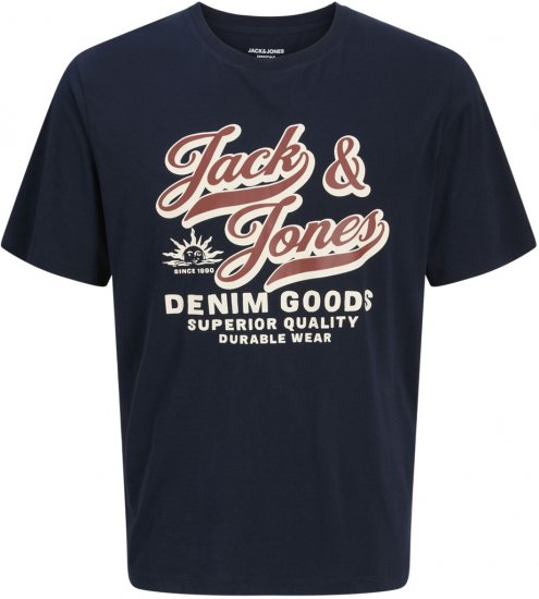 Jack & Jones Logo 2COL T-Shirt Blue - Magliette - Magliette Uomo Taglie Forti