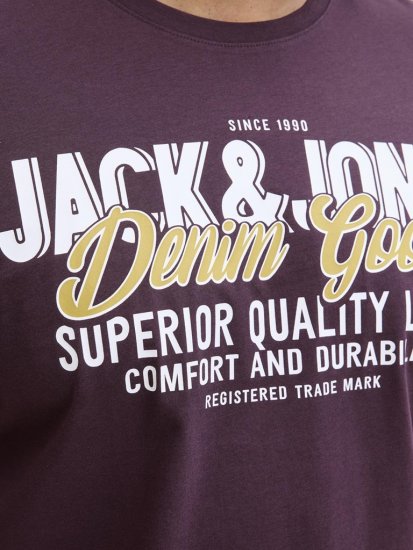 Jack & Jones Logo 2COL T-shirt Purple - Magliette - Magliette Uomo Taglie Forti