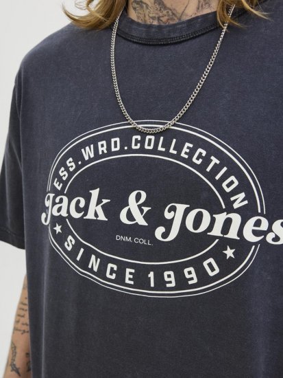 Jack & Jones Dover T-Shirt Short Sleeve Black - Magliette - Magliette Uomo Taglie Forti