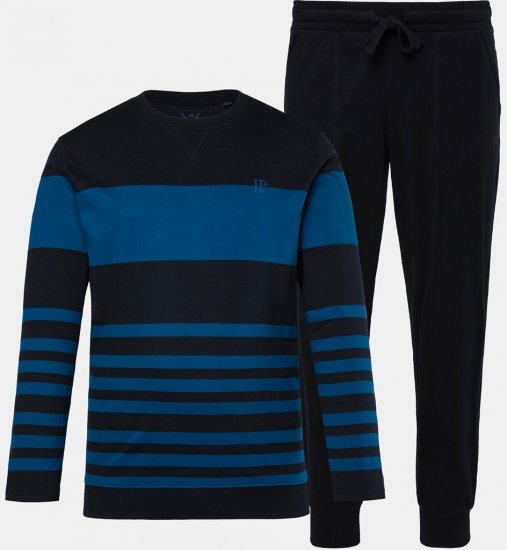 JP1880 Pyjamas Two-piece Long Sleeve with Stripes Blue - Intimo & costumi da bagno - Intimo Taglie Forti Uomo