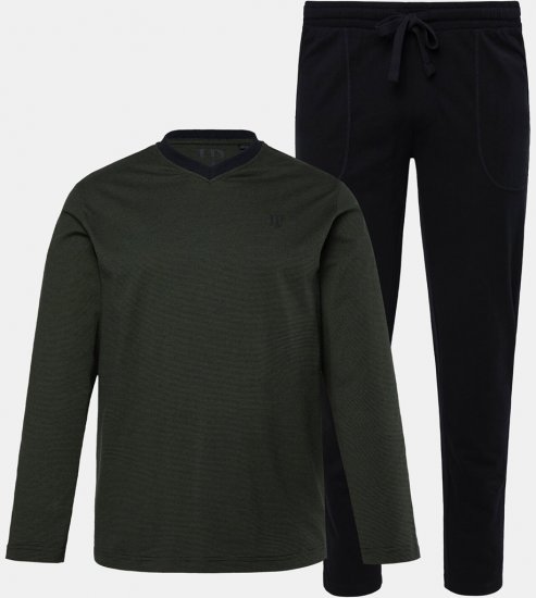 JP1880 Pyjamas Two-piece Striped Dark Green - Intimo & costumi da bagno - Intimo Taglie Forti Uomo