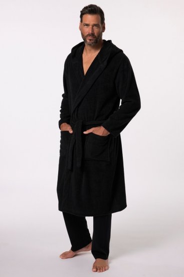 JP1880 Bathrobe Terry Black - Intimo & costumi da bagno - Intimo Taglie Forti Uomo