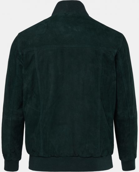 JP1880 Leather Jacket Suede with Stand-up Collar Dark Green - Giubbotti - Giubbotti Uomo Taglie Forti