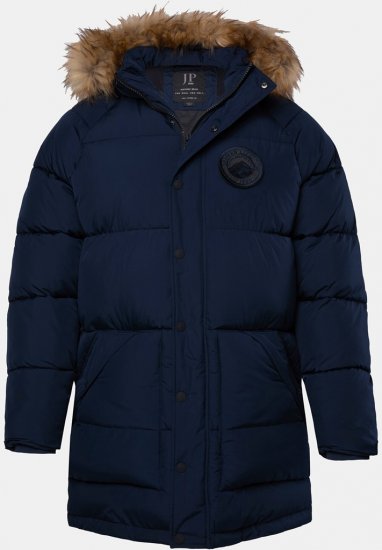 JP1880 Quilted Parka Lightweight and Warm with Faux Fur Hood Navy - Giubbotti - Giubbotti Uomo Taglie Forti